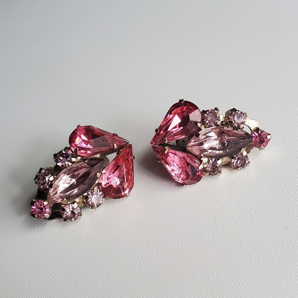 Vintage Rhinestone Earrings Brooch Set - Picture 3 of 16